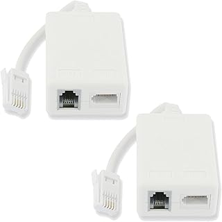 ADSL Broadband internet Filter Leaded Type White BT Sky Telephone adaptor BT Telephone ADSL Filter Adapter ADSL Microfilter | 1x BT Male - 1x BT Female Socket - 1x RJ11 Female