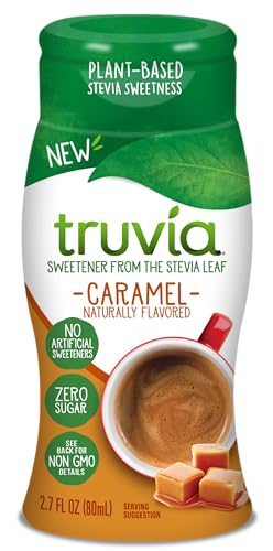 Truvia Zero-Calorie Liquid Sweetener from the Stevia Leaf, 2.7 Fl Oz bottle, Caramel flavor (Pack of 1)