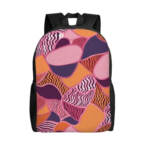 Sac à dos ordinateur 15.6 pouces rose et orange imperméable pour le travail