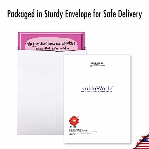 NobleWorks - Big Funny Birthday Paper Card 8.5 x 11 Inch with Envelope (1 Pack) Oversize Jumbo Bday Lines and Wrinkles J9319BDG