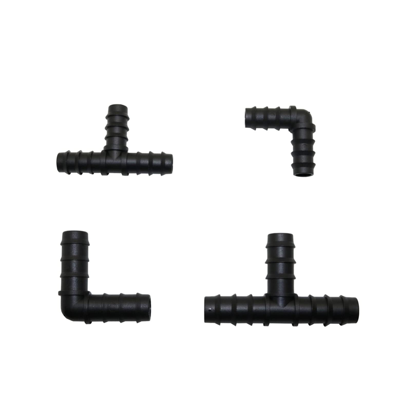 Garden Plumbing DN16 DN20 Barbed Joint PE Pipe Connector Garden Irrigation Hose Connector 10 Pieces of Agricultural and Agricultural Water Pipe Fittings (Color : Black)