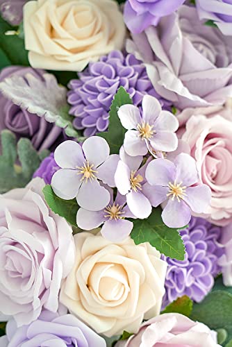Ponatia Purple Wedding Arch Flowers Kit (Pack Of 3) With 26Ft White Arch Draping Fabric, Wedding Flowers Garlands Floral Arrangement Swag For Ceremony And Reception Wedding Decoration (Dusty Lilac) #TOP4