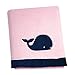 Nautica Kids Nursery Separates Super Soft Baby Blanket, Applique, Pink/Navy Whale