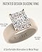 Rinfit Silicone Ring with Stone - Emerald Cut Cubic Zirconia Solitaire Engagement Ring for Women - Rubber Wedding Bands - Nude/Rose Gold - Size 5