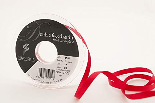 Berisfords Double FACE Poly Satin Ribbon, BlackBerry, 15 mm