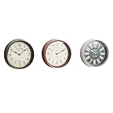 Deco 79 Metal Round Wall Clock, Set of 3 9'D, Multi Colored