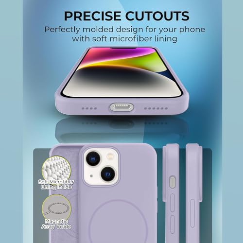 Image of iPhone 14 Plus Silicone Magsafe Case | Shock Proof Design & Camera Protection | Premium Rubberised Apple iPhone 14 Plus Cover (Microfiber Lining) | Magnetic Liquid Silicone - Purple