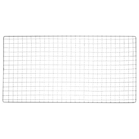 HARFINGTON Square BBQ Grill Net 7.9"x15.7" Galvanized Iron Barbecue Mesh Mat for Baking Smoking Charcoal Grilling Roasting Cover
