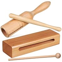 Vaguelly Holzblock Percussion Set Mit Handklapper Und Schlägeln Pädagogische Schlaginstrumente Für Kinder Perfekt Für Musikunterricht Und Familienfeiern Förderung Von Rhythmus Und Koordination