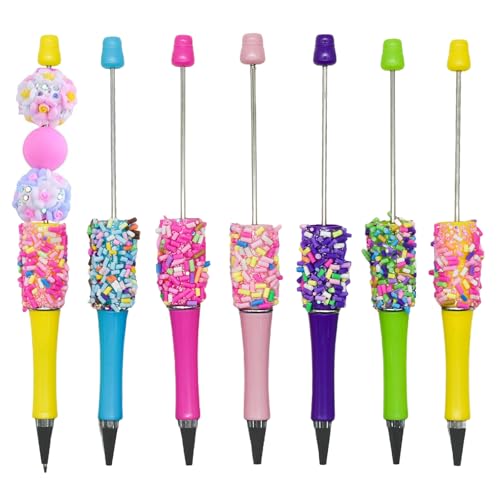 Lopenle Pack 12 Bolígrafo Gel con Cuentas Coloridas