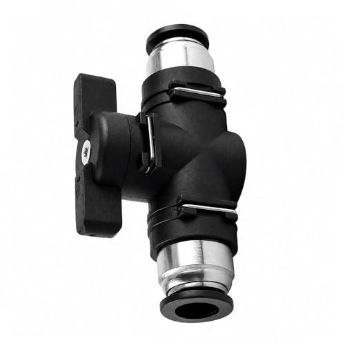 Válvula de bola neumática Yoebor de 6 mm con unión rápida para regular el flujo de aire sin fugas 6