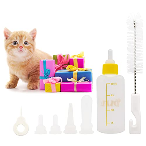 Newborn Kitten Puppy Feeding Bottles For Nursing, Pet Nurseing Feeding Bottle Kits With Replacement Nipples #TOP1