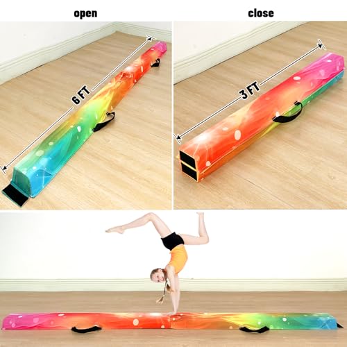 Image of Marfula 6 FT / 8 FT / 9 FT Folding Gymnastics Beam Foam Balance Floor Beam