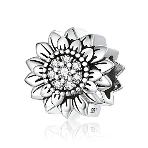 Sterling Silver Sunflower Charm for Pandora Charm Bracelet