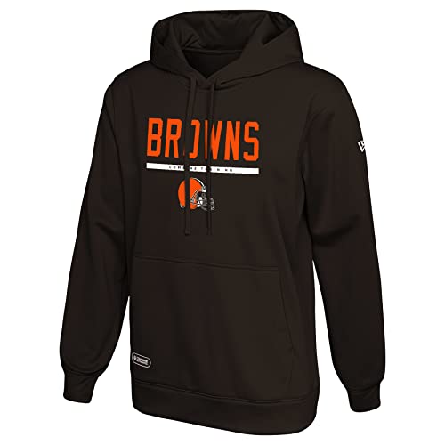 New Era NFL Men’s Safety Performance Pullover Hooded Sweatshirt, Pro Football Fleece Hoodie, Cleveland Browns, Medium