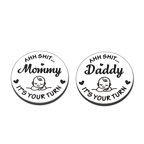 Image of Expecting Dad Valentines Day Gifts, Pregnancy Announcement for Dad to Be, New Mom Decision Coin, Mom to be Gifts Mothers Day