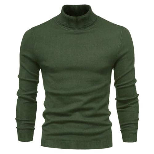 Jegsnoe Men Turtleneck Sweaters Casual Thick Warm Slim Pullover Sweaters