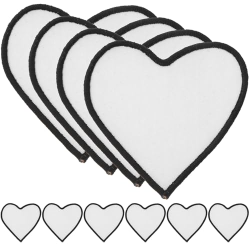 Villcase O6W0XX41IEQH111V049FB 10Pcs Sublimation Iron-On Patches, Heart Shaped Blank Iron-On Fabric Patches, Heat Transfer Appliques cover