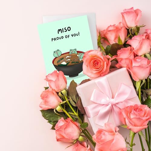 ALY LOU Funny Graduation Card – Punny Greeting Card Congratulations, New Job, Promotion, New Home, College, Employee, Coworker, Friend, Him, Her | Blank Inside (Miso Proud) - View 7
