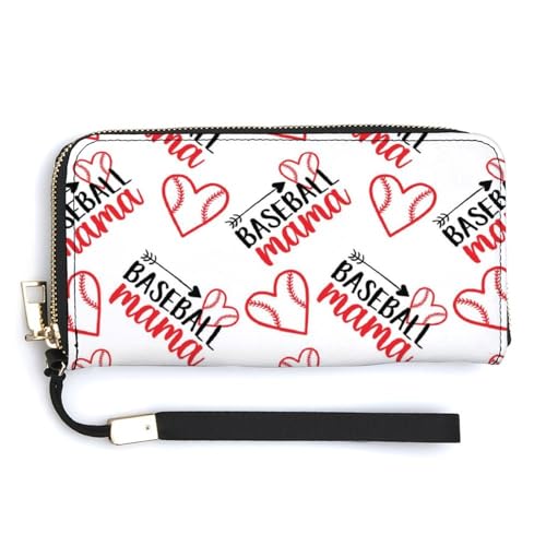 Baseball Mama Leather Wristlet Wallet