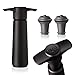 Vacu Vin Wine Saver Pump with 2 x Vacuum Bottle Stoppers - Black