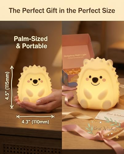 Lámpara de noche infantil erizo silicona con temporizador miniatura 6