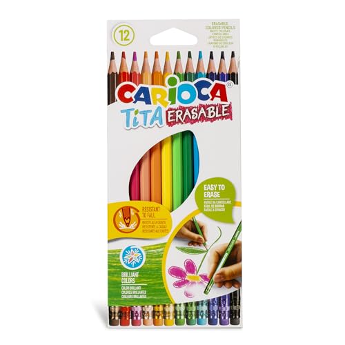 Kredki olówkowe Carioca Tita wymazywalne 12 kolotów