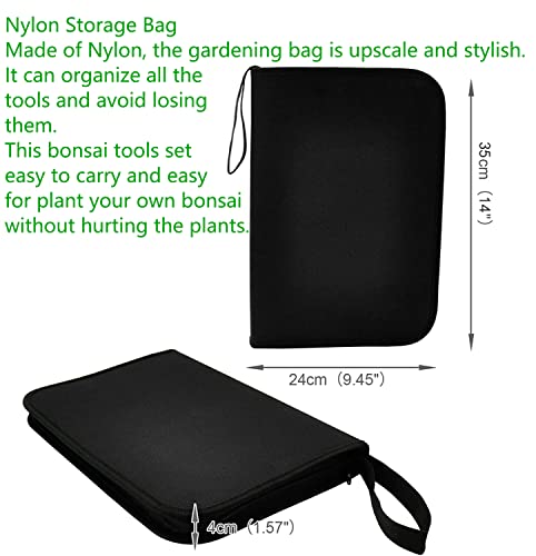 Kornculor Bonsai Tool Sets 12 Pcs High Carbon Steel Succulent Gardening Trimming Tools Set With Pruning Shears, Bonsai Scissors, Bonsai Wires, Leather Bag For Garden Plant #TOP5