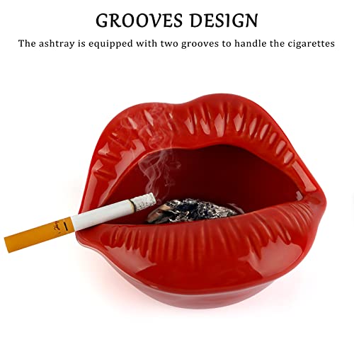 Loghot Creative Ceramic Cigarette Ashtrays with Lips Style Fashion Home Decorations (Dark Red) Loghot Creative Ceramic Cigarette Ashtrays with Lips Style Fashion Home Decorations (Dark Red)
