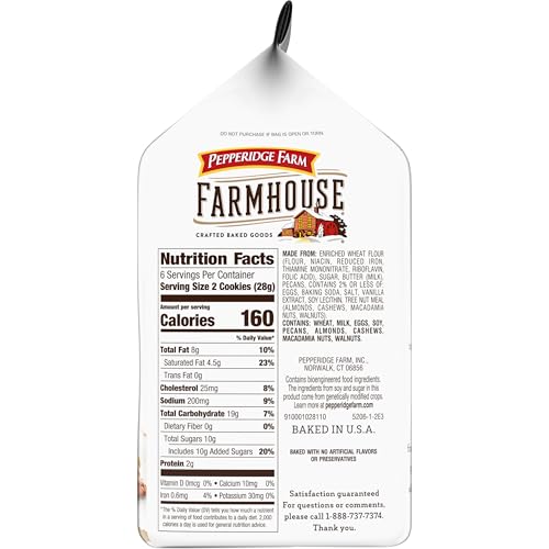 Image of Pepperidge Farm Farmhouse Thin & Crispy Butter Pecan Cookies,5.9 oz. Bag,(Pack of 3)