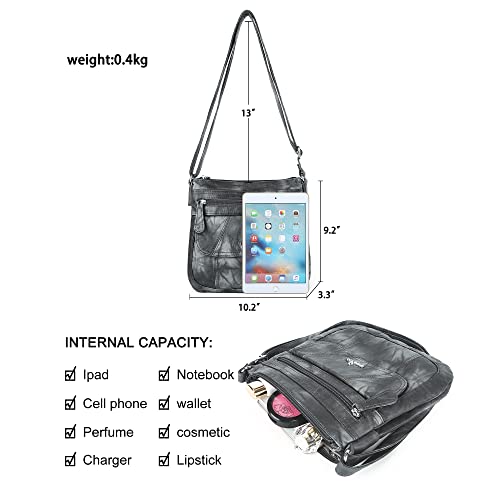 Image of Angelkiss Small Womens Crossbody Bag Leather Shoulder Purse for Women Hobo Bag with Adjustable Shoulder Strap