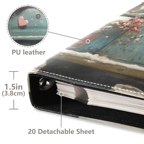 Álbum de fotos Scrapbook de cuero PU autoadhesivo DIY con diseño de impresiones, 40 páginas, tamaño 11.8 x 11.2 pulgadas miniatura 4