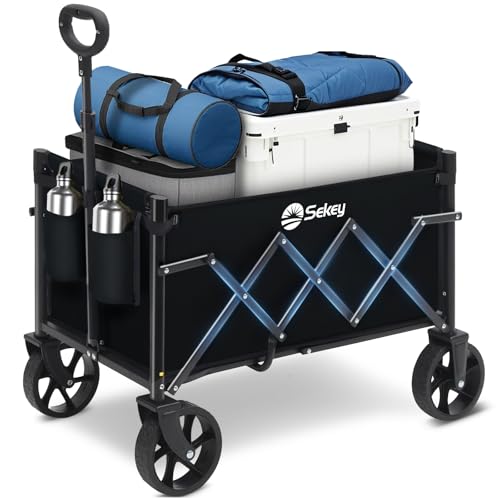 Sekey Bollerwagen Faltbar Klein 80KG, Handwagen Klappbar, Faltbarer...
