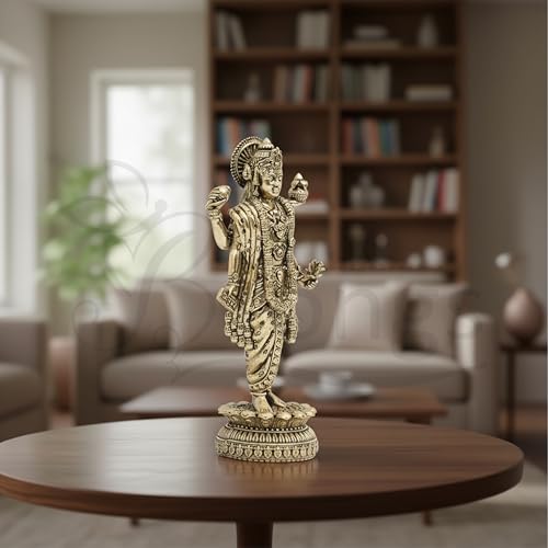 Estatua de Bronce Dhanvantri 13 cm miniatura 5