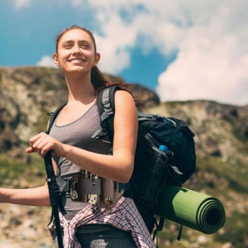 Gaine en cuir multitool Hrippy artisanale, étui ceinture de luxe pour lampe et clés