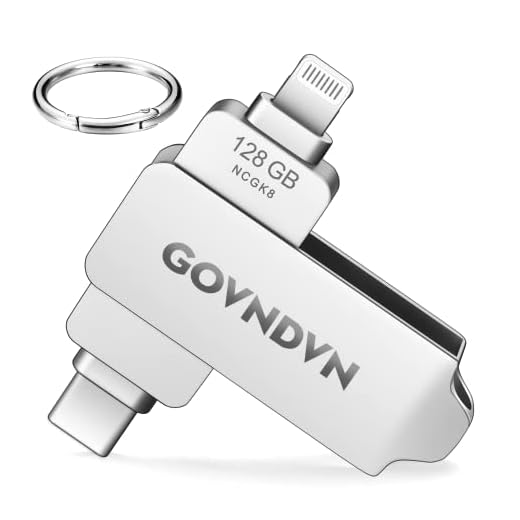 128GB MFi Certified Photo-Stick-Thumb-Drive-for-iPhone,2 in 1 Apple-USB-Storage-Stick Lightning USB-C Android iPhone-Flash-Drive iPhone-Memory-External-Storage iPad Mac iOS Photo-Backup-Transfer