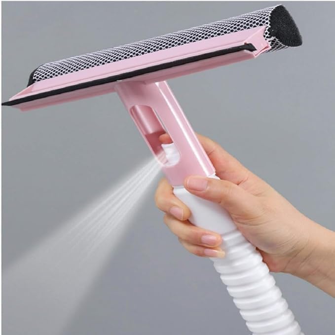 HBD 3 in 1 Multifunctional Double-Sided Wiper & Sprayer Glass Cleaner Tool with Spray Bottle | Window Wiper Squeeze Brush for Tile, Office, Car and Home Window Mirror Glass Cleaning (Multicolor)-image-29