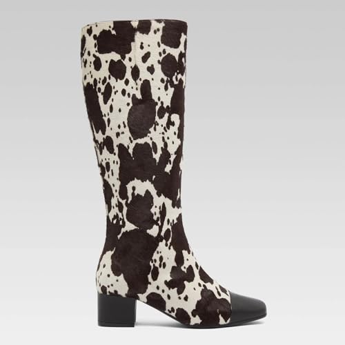 Womens Knee High Boots Square Toe Comfortable Campus Block Heel Riding Long Tall Boots for Fall Winter4