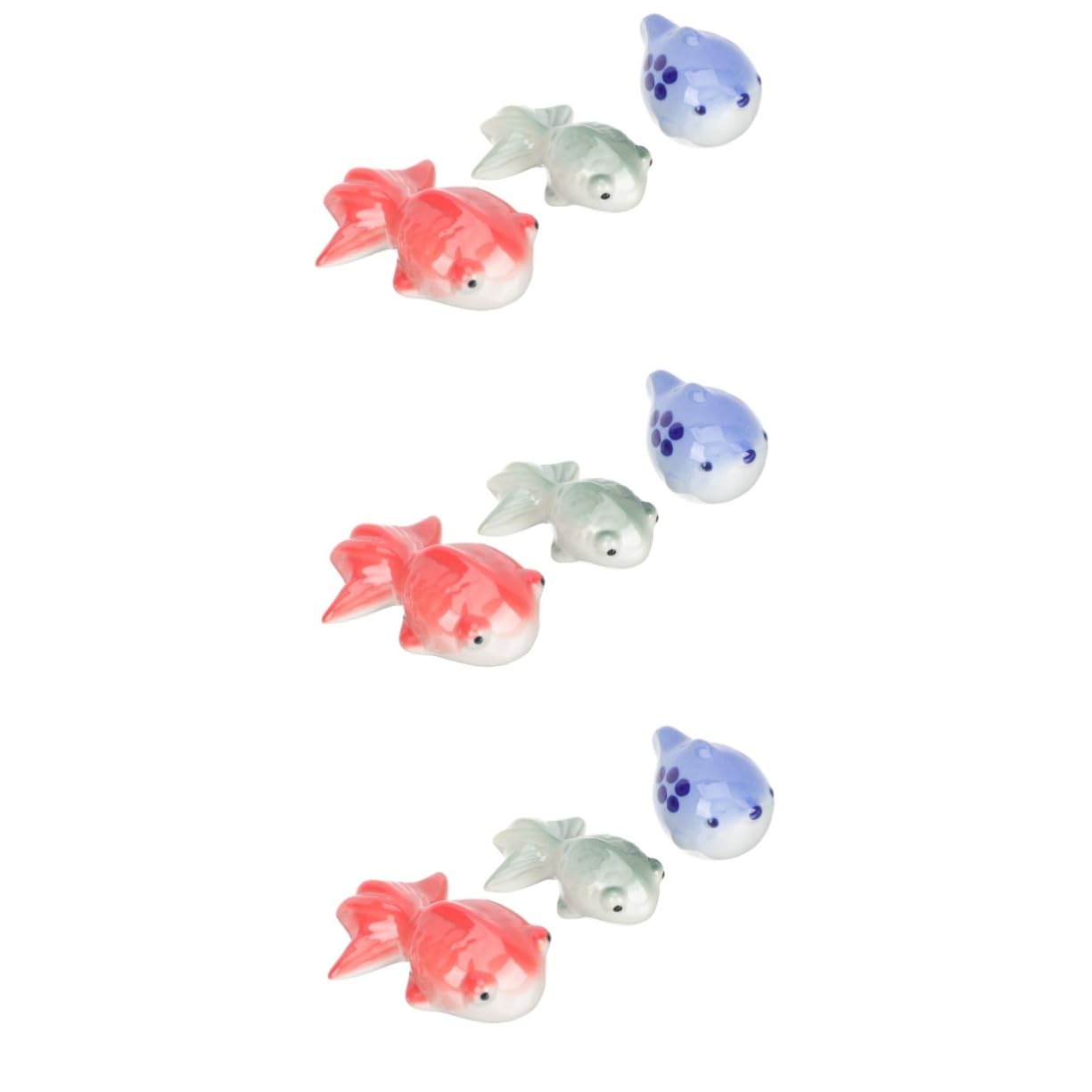 ULTECHNOVO 3 Set Ornamenti Di Pesci in Ceramica Io Ornamenti Per Carri Armati Pesce Da Giardino Soprammobili Figurina Di Pesce Rosso Pesce Rosso Finto Galleggiante 3 Pezzi * 3