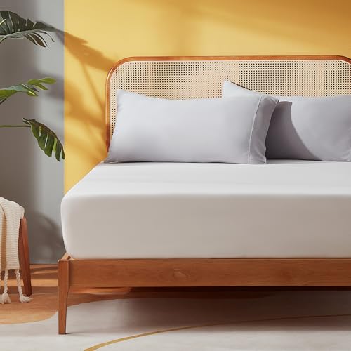 Sonive Drap-Housse, 90 x 200 cm, en Jersey de Polyester Brossé, Poche de 30 cm de Profondeur, Infroissable, Blanc