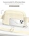 Pritent Fanny Packs for Women Cross Body Bag Waterproof Belt Bag with Adjustable Strap and Zipper Back Pocket Small Crossbody Bags Fashion Waist Packs for Workout Travelling(Ivory)