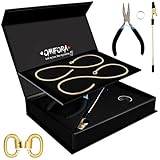 omifora Kit de pulsera permanente con cierre en forma de anillo, joyería romántica infinita para parejas, amigos y familiares, regalo para aniversarios, día de la madre y cumpleaños (oro y oro)