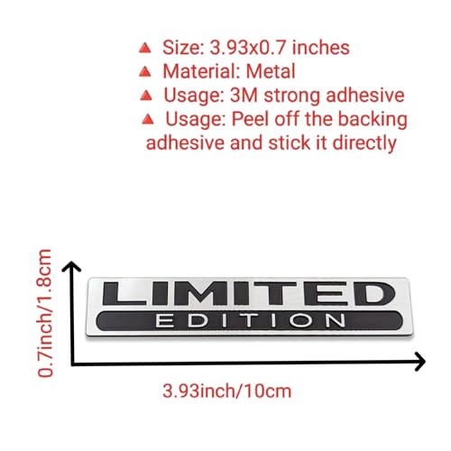 Image of 2Pcs 3D Metal Limited Logo Emblem Car Limited Badge Trunk Door Fender Car (White Black)