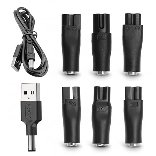8Pcs USB Shaver Charger Cable Kit 5V USB Black Electric Shaver Chargers & Power Supplies for Hair Clippers Beard Trimmers Shavers Beauty Instruments Desk Lamps Purifiers