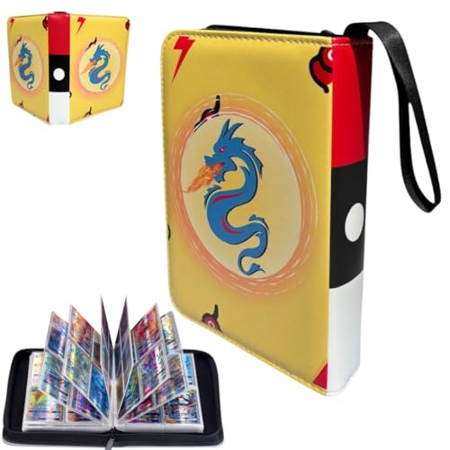 XUZA 480 Pockets Trading Card Binder, PU Leather Waterproof Zipper Case with 60 Sleeves and Portable Wrist Strap – Holds 480 Cards, Great Gift Choice – Perfect for boys, girls, and card enthusiasts