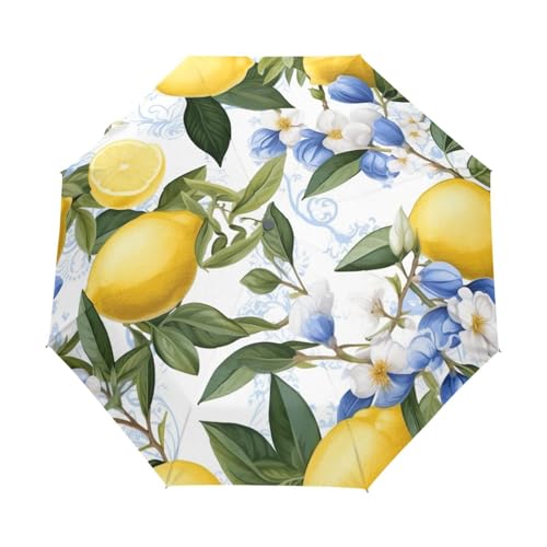 Parapluie pour sac à main floral bleu citron idéal en ville