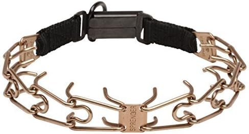 Herm Sprenger Curogan Ultra-Plus Prong Collar with Center-Plate and Click-Lock Buckle - 3.2 mm x 20 1/2 inches