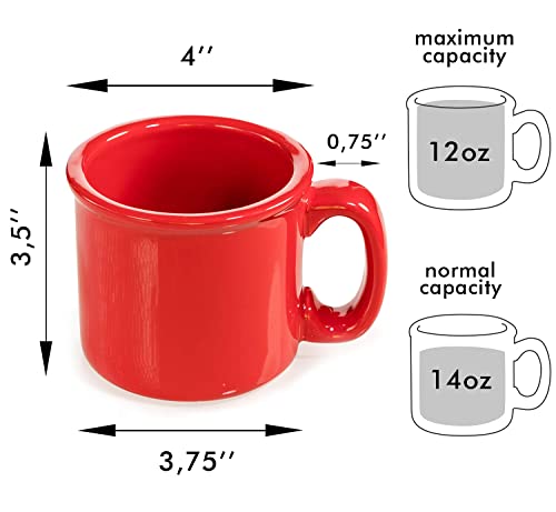 Ecodesign-Us Red Coffee Mug - Ceramic - Set Of 2 - Cozy Hot Tea Milk Chocolate Cocoa Holiday Mugs W/Coasters #TOP1