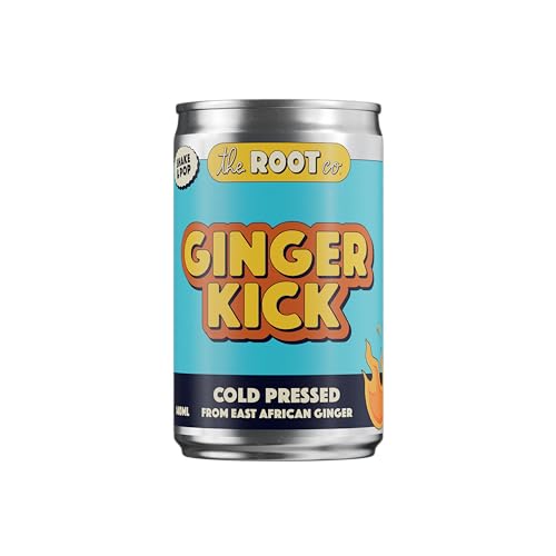 The Root Co - Ginger Kick – Lot de 12 boissons saines épicées à la racine de gingembre d'Afrique de l'Est – Naturelles, pressées à froid et nuageuses