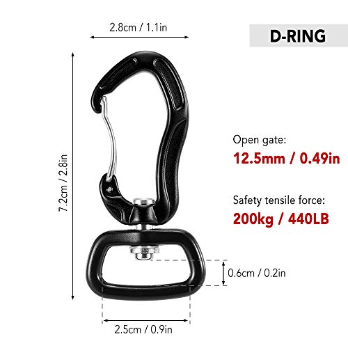 Carabiner Clip, Andoer Mosquetão giratório mosquetão giratório 360 ° mosquetão giratório mosquetão p